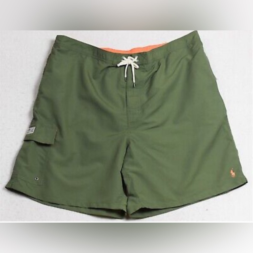 Polo Ralph Lauren Swim Trunks Briefs Shorts Olive Green - Picture 2 of 5